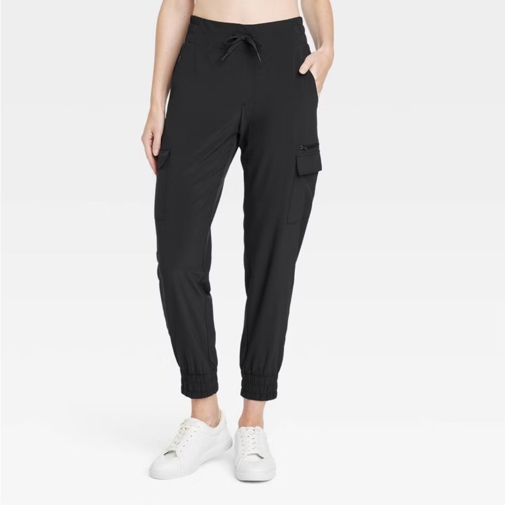All in Motion Black Track Joggers with Utility Style